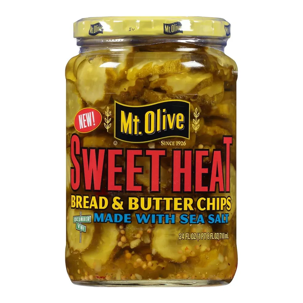 009300002899 MT OLIVE SWEET HEAT PICKLES 24Z - Image 1