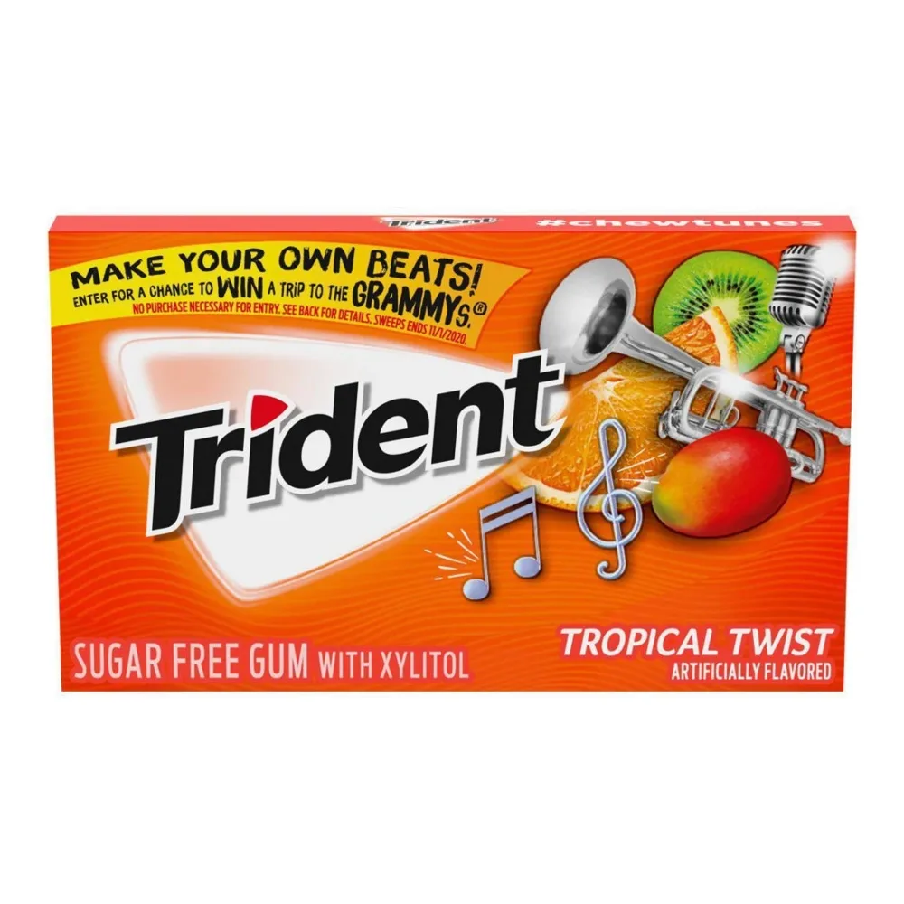 012546011112 TRIDENT TROPICAL TWIST GUM 14CT - Image 1