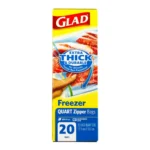 GLAD-LOCK ZIP FREEZER BAGS QT 20CT