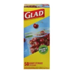 GLAD-LOCK ZIP STORAGE BAGS QT 50CT