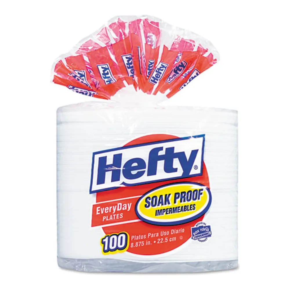 013700081002 HEFTY WHT PLT 8.875 100CT - Image 1
