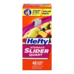 HEFTY ONE ZIP STORAGE QUART 40CT