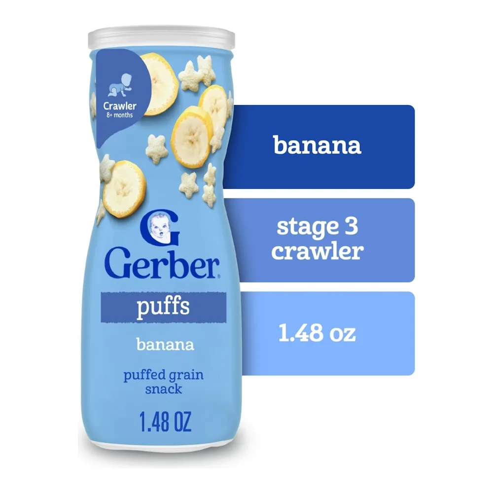 015000045210 GERBER FRUIT PUFFS BANANA 1.48Z - Image 1
