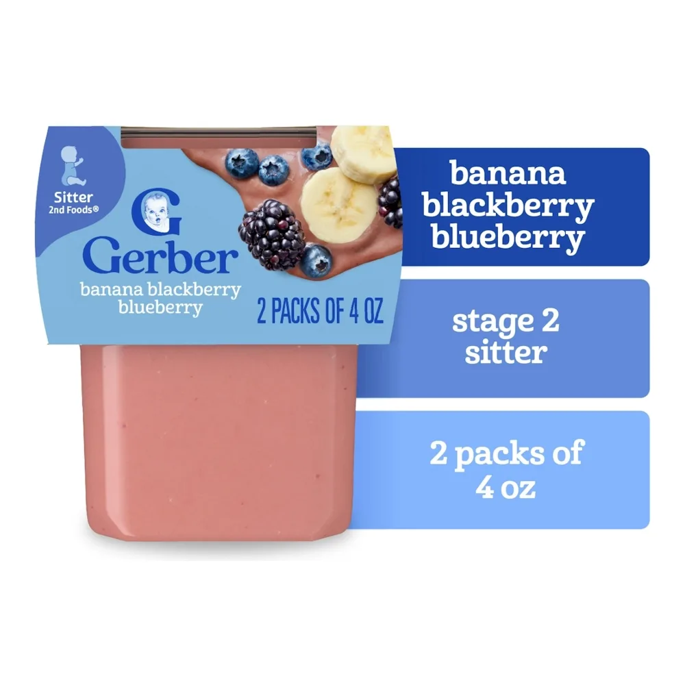015000076108 GERBER 2ND FOODS BANANA BLACKB- 2PK - Image 1