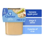 GERBER 2ND BAN/APPLE & PEARS 2PK