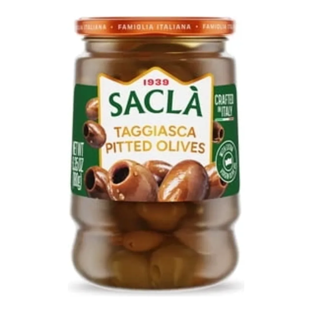 015229412930 SACLA PITTED TAGGIASCA OLIVES 6Z - Image 1