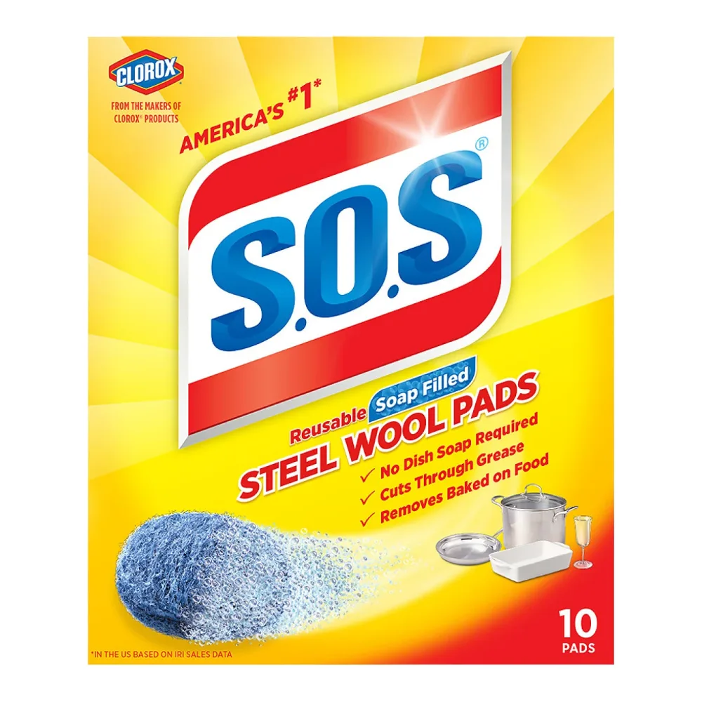 016500980322 SOS STEEL SOAP PADS 10CT - Image 1