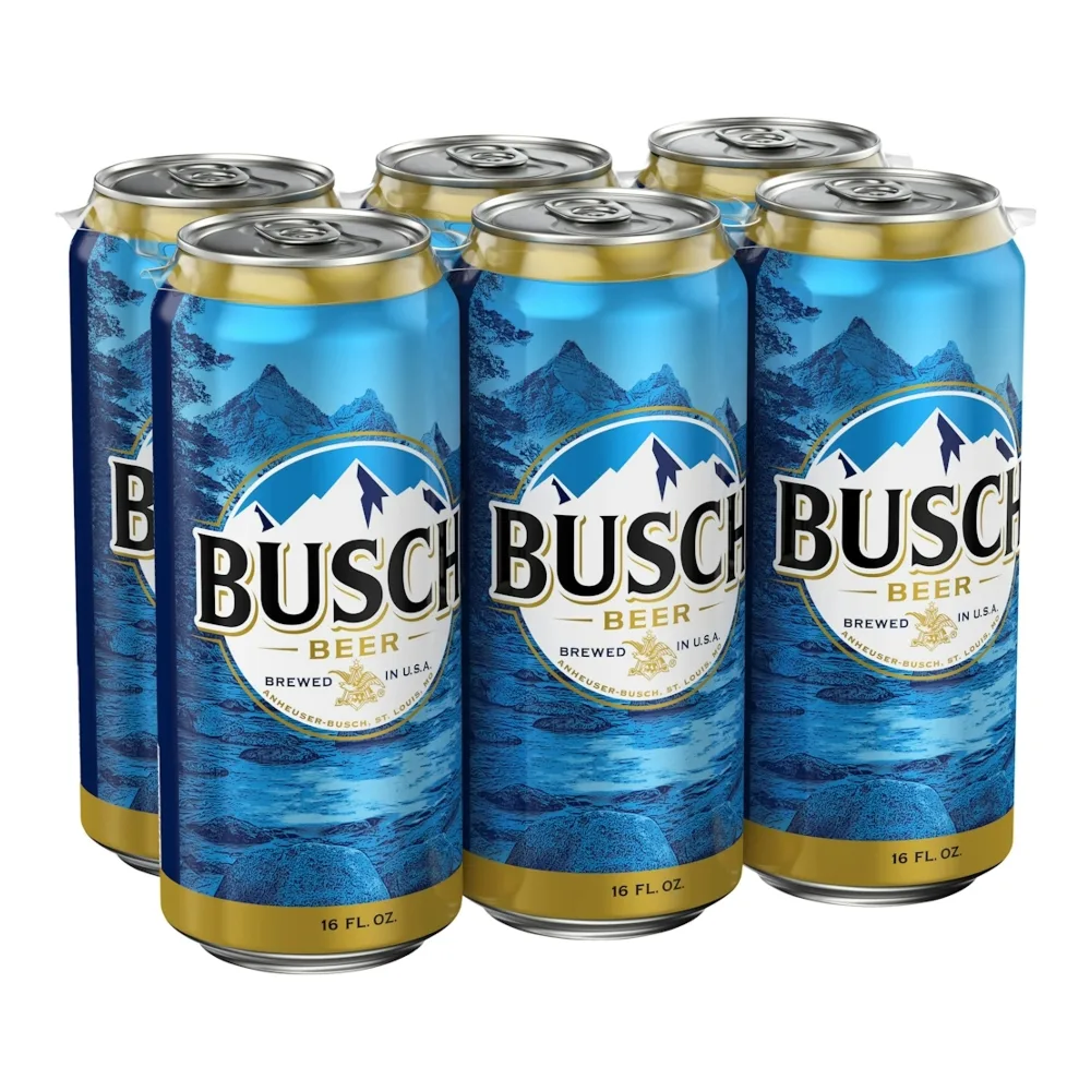 018200000638 BUSCH BEER CANS 16Z/6PK - Image 1