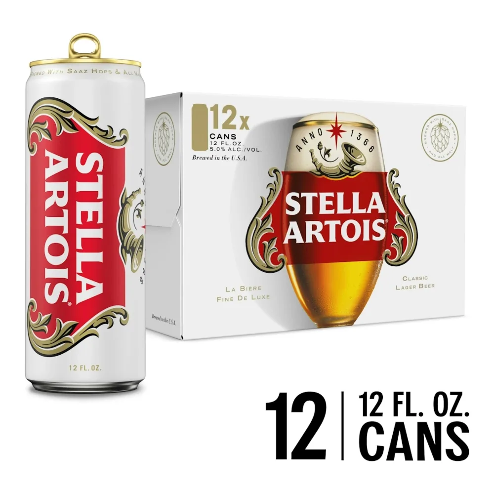 018200202490 STELLA ARTOIS BELGIUM CANS 12Z/12PK - Image 1