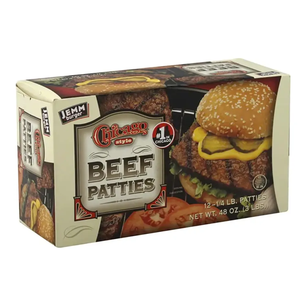 018582330347 JEMM CHICAGO STYLE BEEF PATTIES 3LB - Image 1