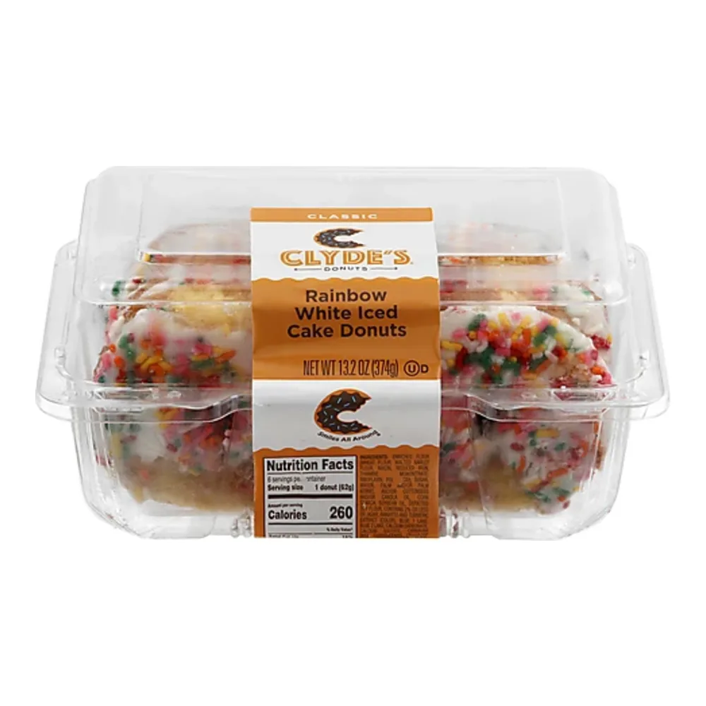 020337176063 CLYDES RAINBOW ICED DONUTS 6CT - Image 1