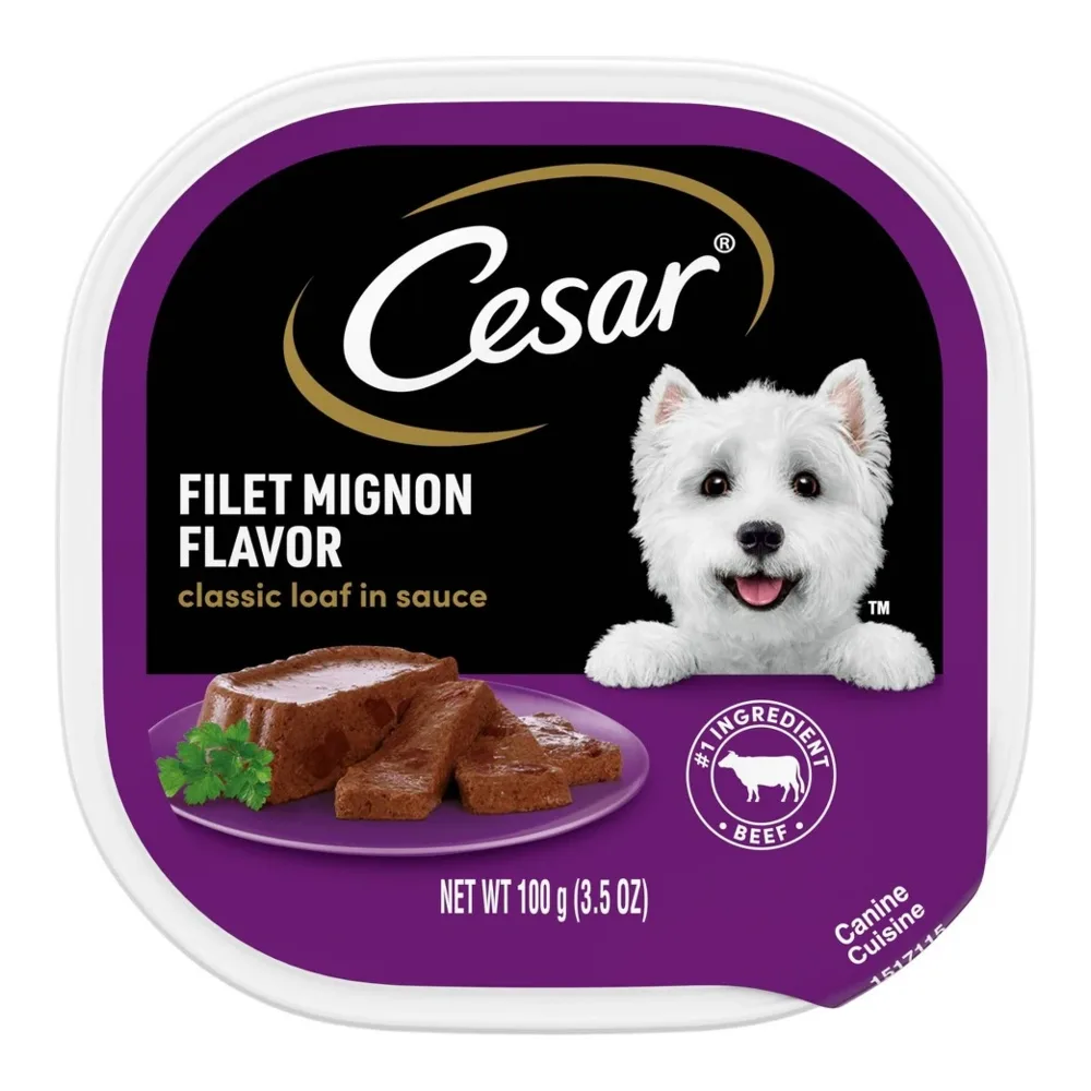 023100017792 CESAR FILET MIGNON DOG FOOD 3.5Z - Image 1