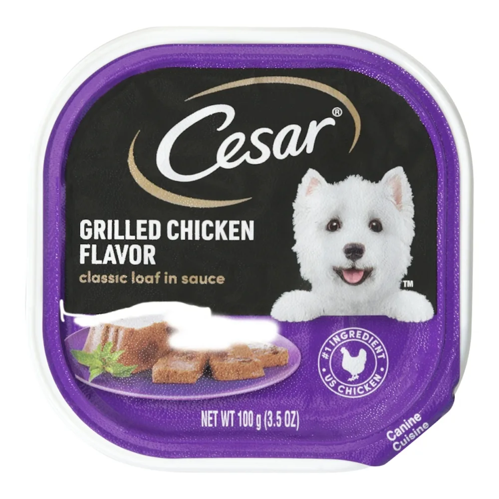 023100024523 CESAR GRILLED CHKN DOG FOOD 3.5Z - Image 1