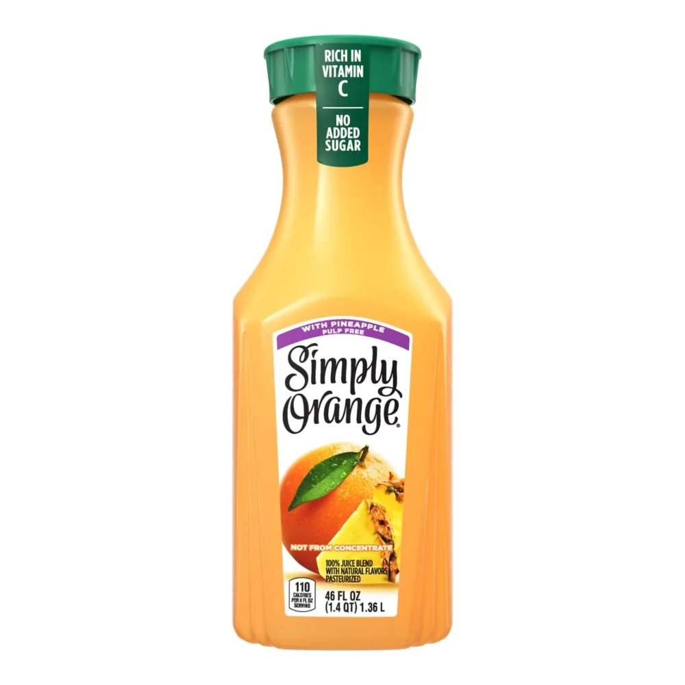 025000136764 SIMPLY ORANGE W/PNAPLE PULP FREE 46Z - Image 1