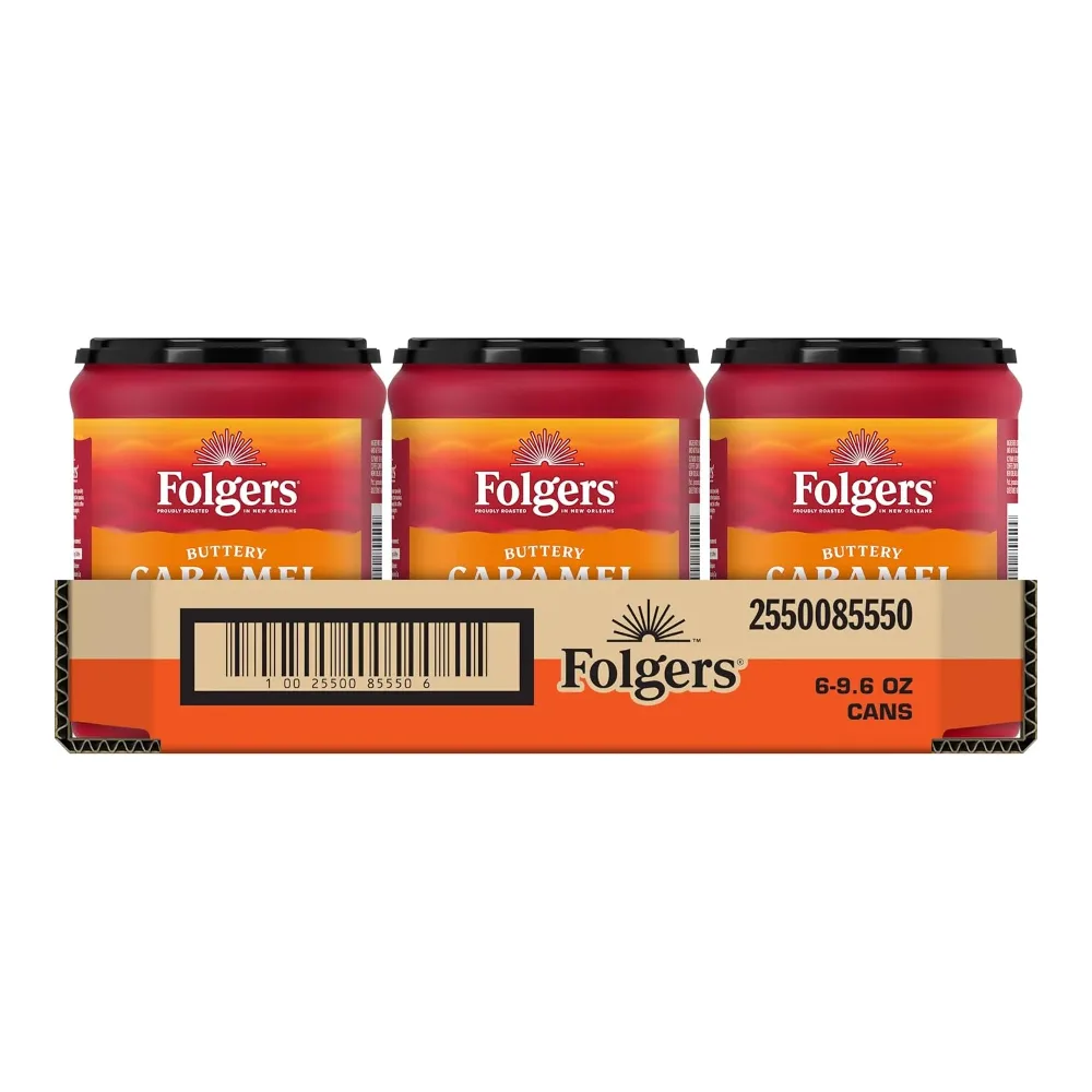 025500855509 FOLGERS BTRY CARAMEL GROUND 9.6Z - Image 1