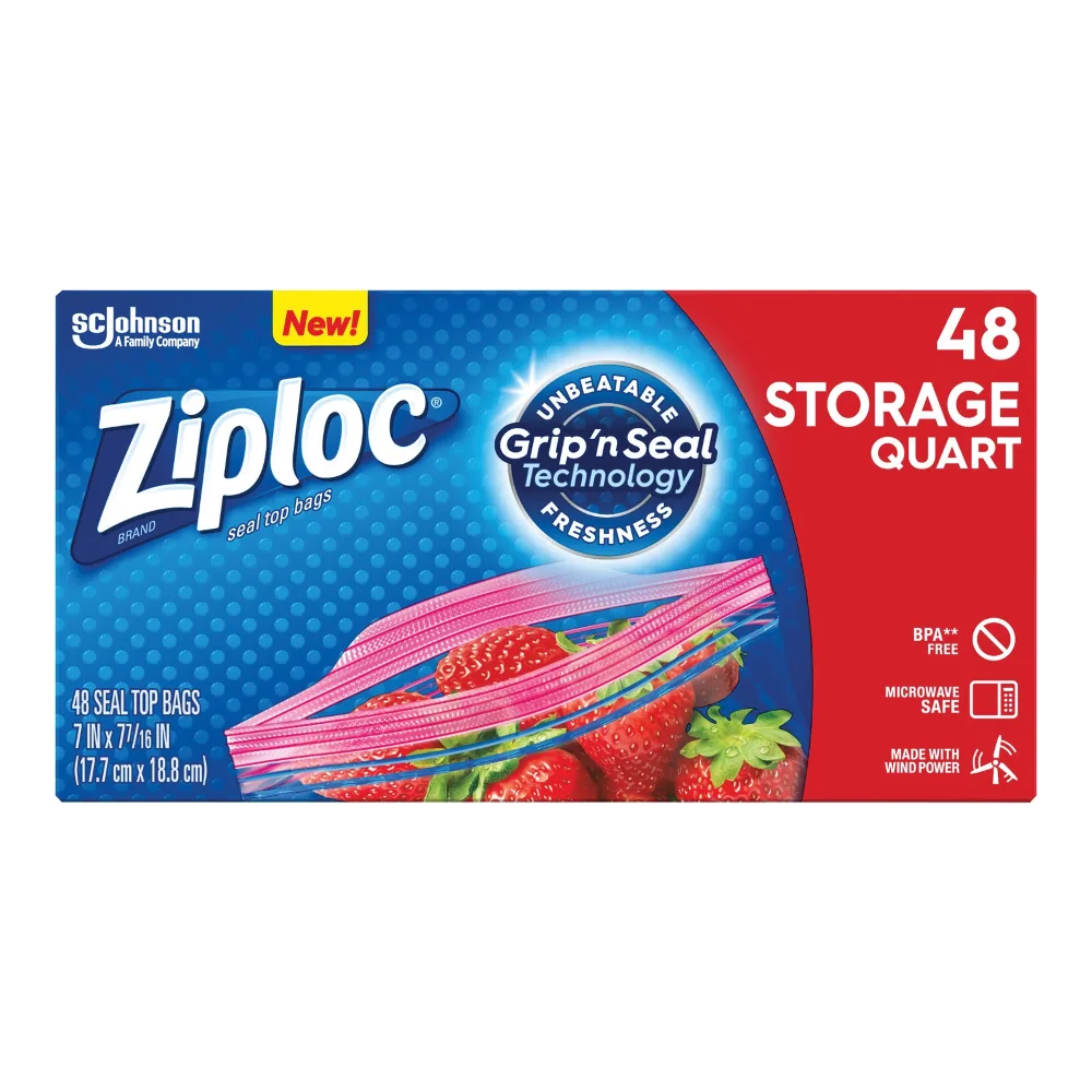 025700003106 ZIPLOC DBL ZIP STORAGE QUART 48CT - Image 1