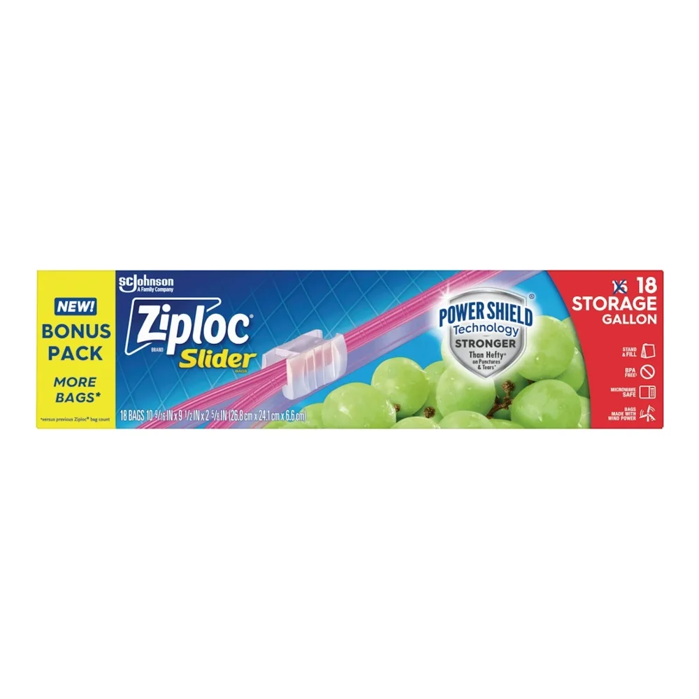 025700013549 ZIPLOC EZ ZIP STORAGE GALLON 18CT - Image 1