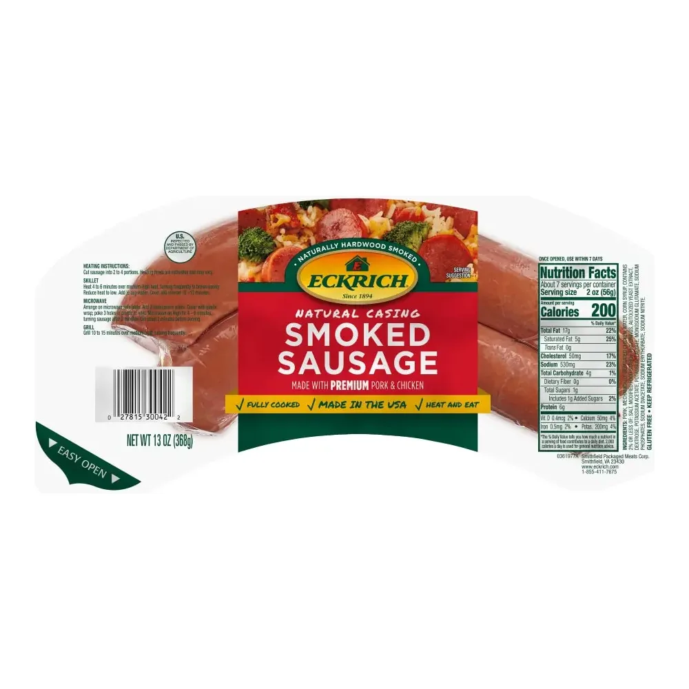 027815300422 ECKRICH NATURAL SMOKED SAUSAGE 14Z - Image 1