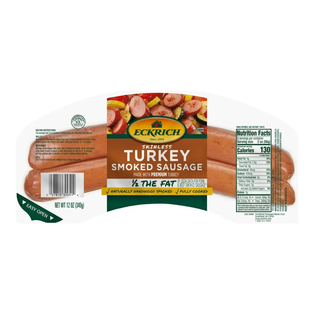 027815300514 ECKRICH TURKEY SMK SAUSAGE 13Z - Image 1