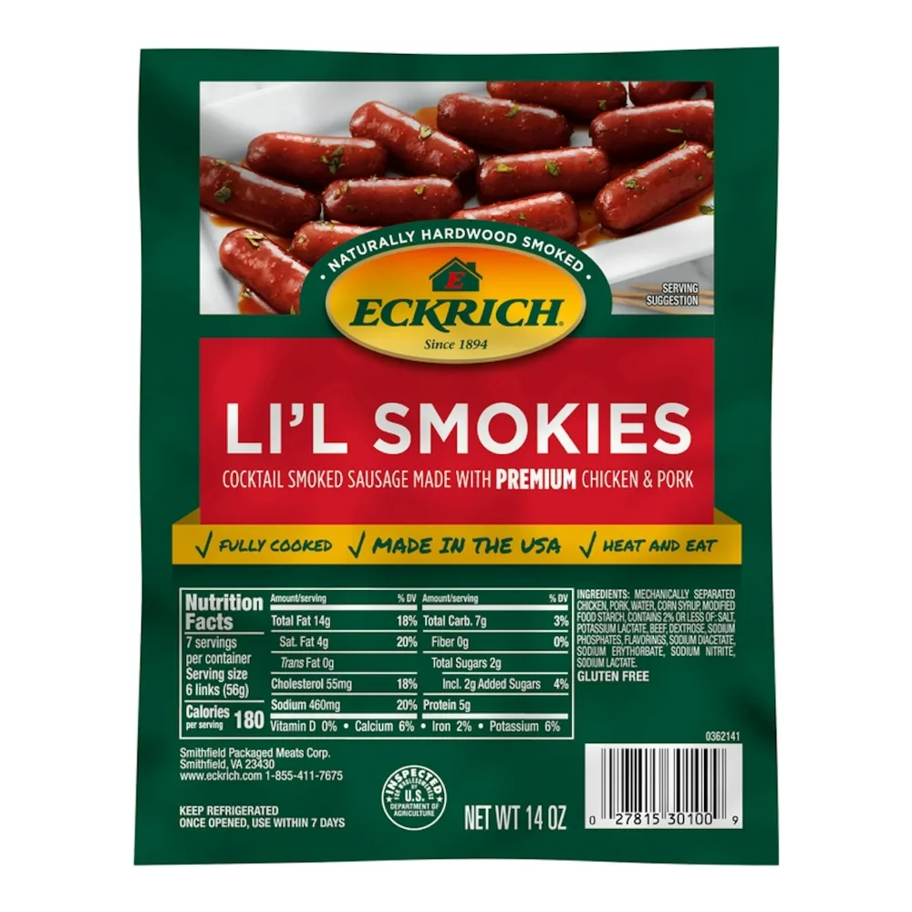 027815301009 ECKRICH LILCKTL SMOKIES SAUSAGE 14Z - Image 1