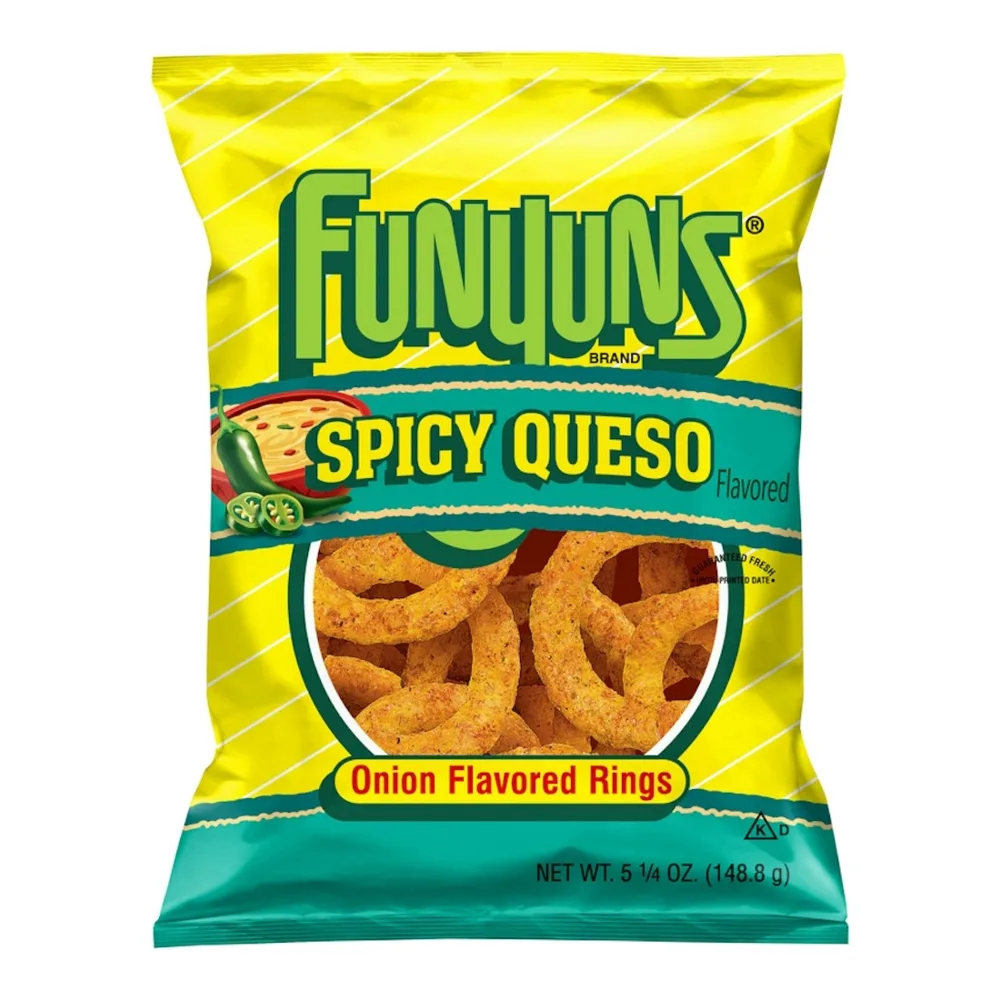 028400768559 FUNYUNS SPICY QUESO RINGS 5Z - Image 1
