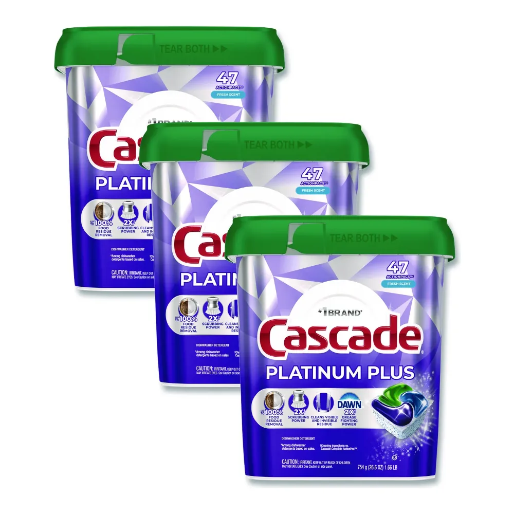 030772157893 CASCADE PLAT PLUS FRESH SCENT 47CT - Image 1