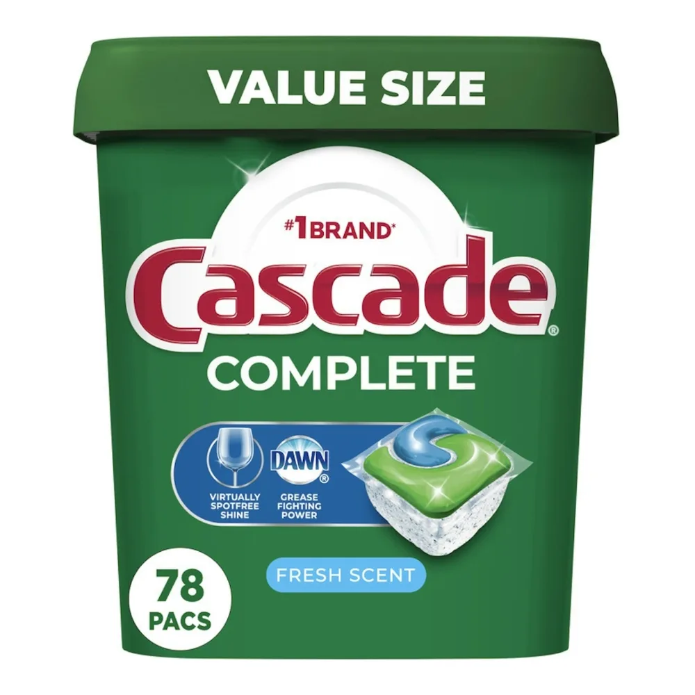 037000977223 CASCADE COMPLETE FRESH SCENT 78CT - Image 1