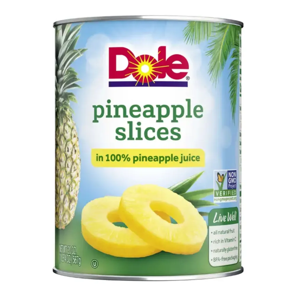 038900001438 DOLE PINEAPPLE SLICE IN JUICE 20Z - Image 1