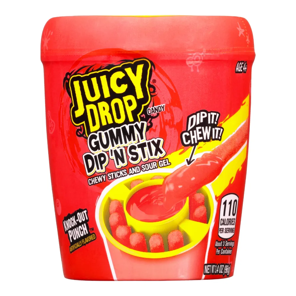 041116232190 JUICY DROP GUMMY DIP N STIX 3.4Z - Image 1