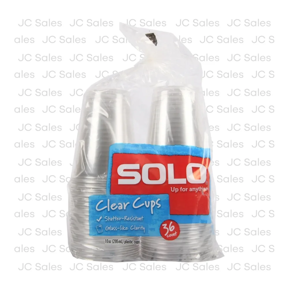 041165006322 SOLO CLEAR PLASTIC CUPS 10Z/36CT - Image 1