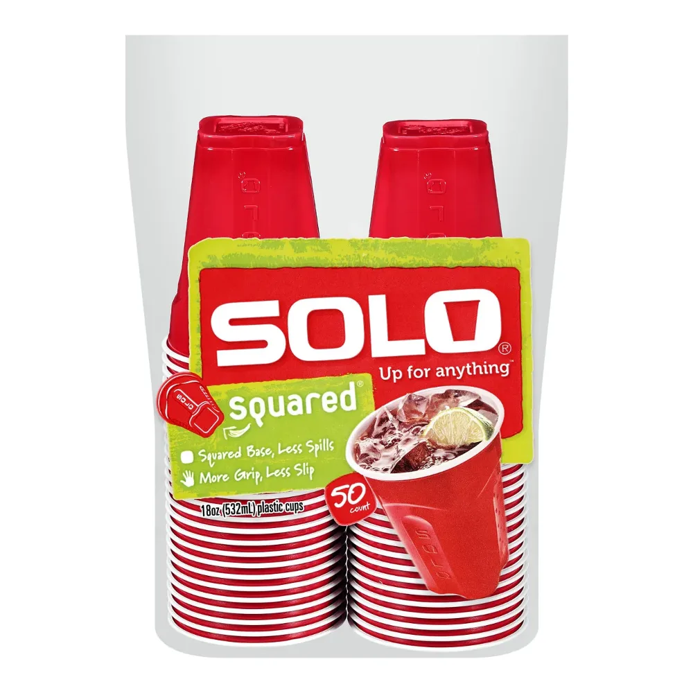 041165630336 SOLO SQUARE CUP RED BLUE 50CT - Image 1