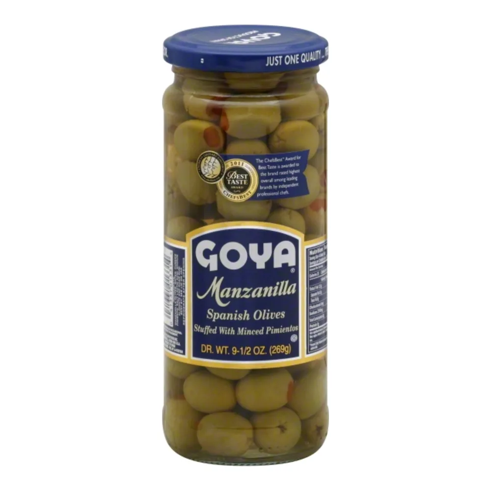 041331013314 GOYA MANZANILLA STUFFED OLIVES 9Z - Image 1