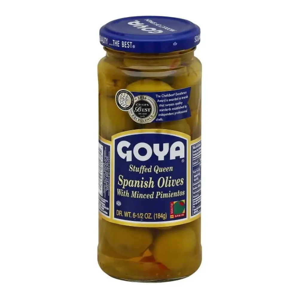 041331014755 GOYA STUFFED SPANISH OLIVES 6.5Z - Image 1