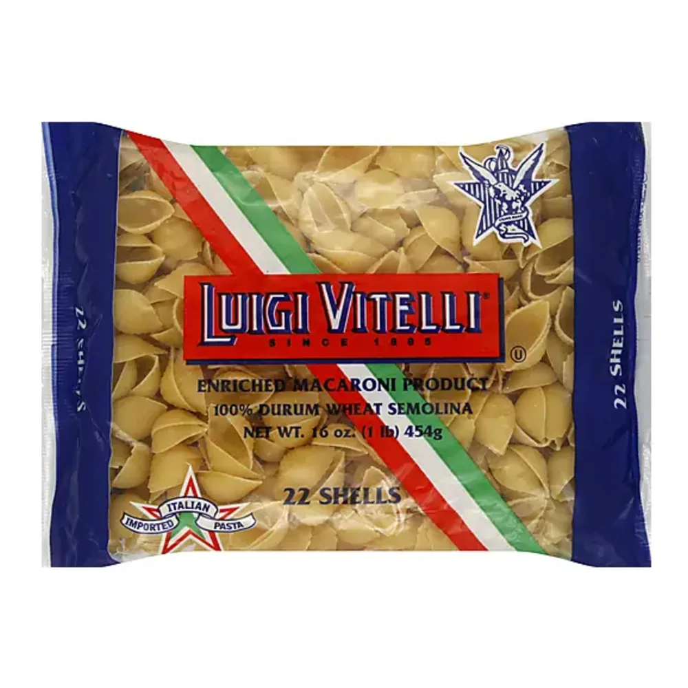 041486000221 LUIGI VITELLI PASTA SHELLS 16Z - Image 1
