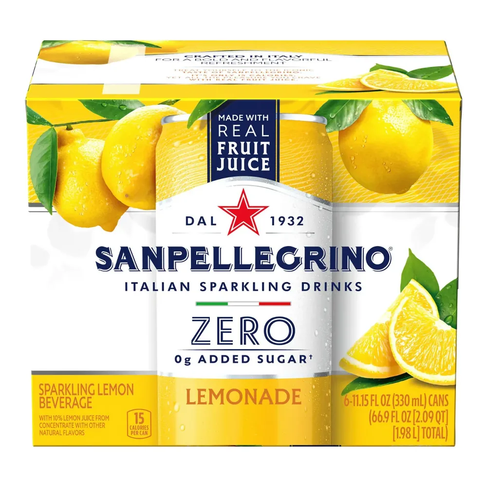 041508218771 SAN PELLEGRINO ZERO LIMONATA 11Z/6PK - Image 1