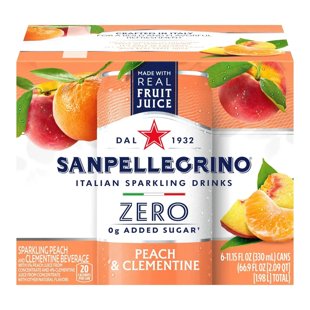 041508589451 SAN PELLEGRINO ZERO PEACH 11Z/6PK - Image 1