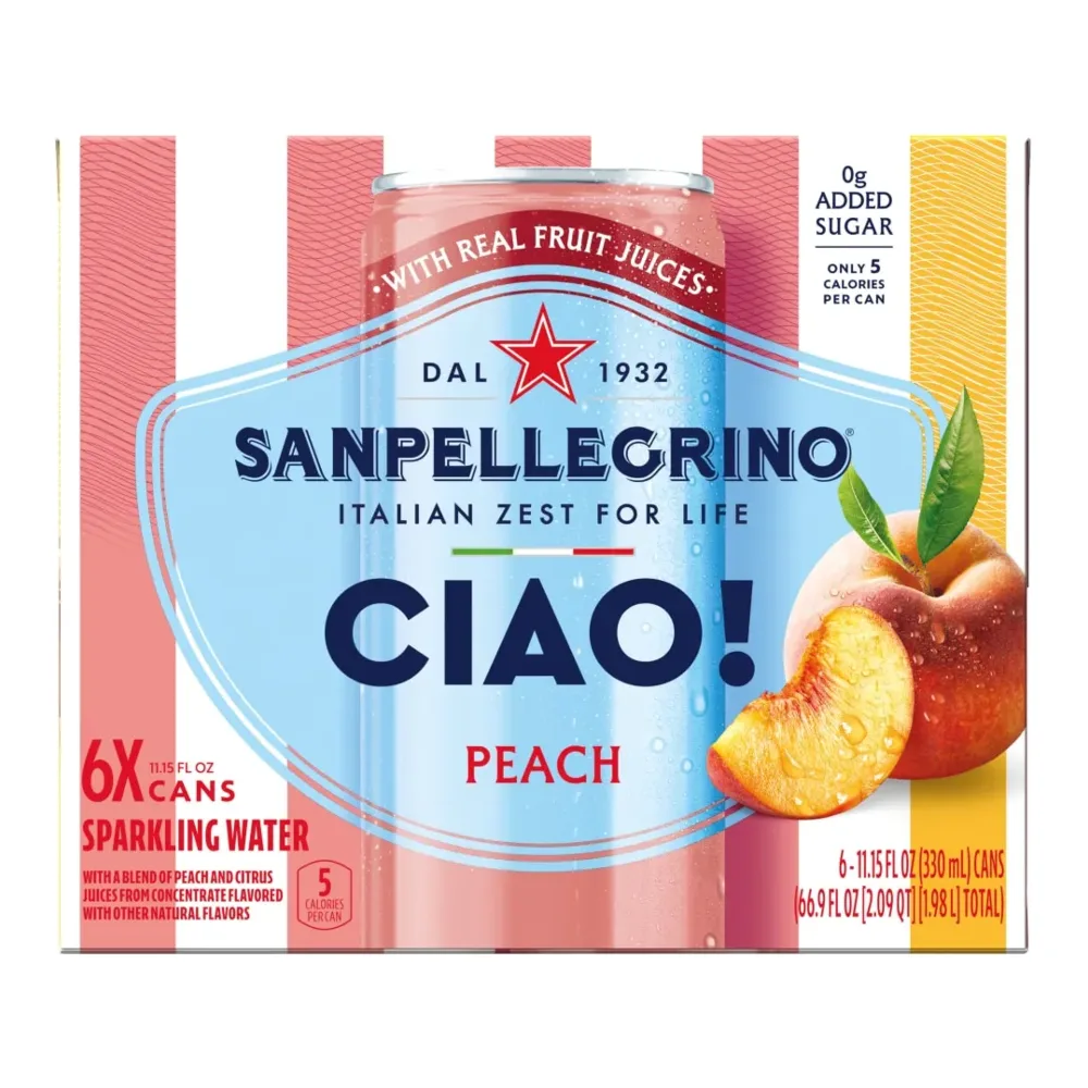 041508859479 SAN PELLEGRINO CIAO PEACH 6PK - Image 1