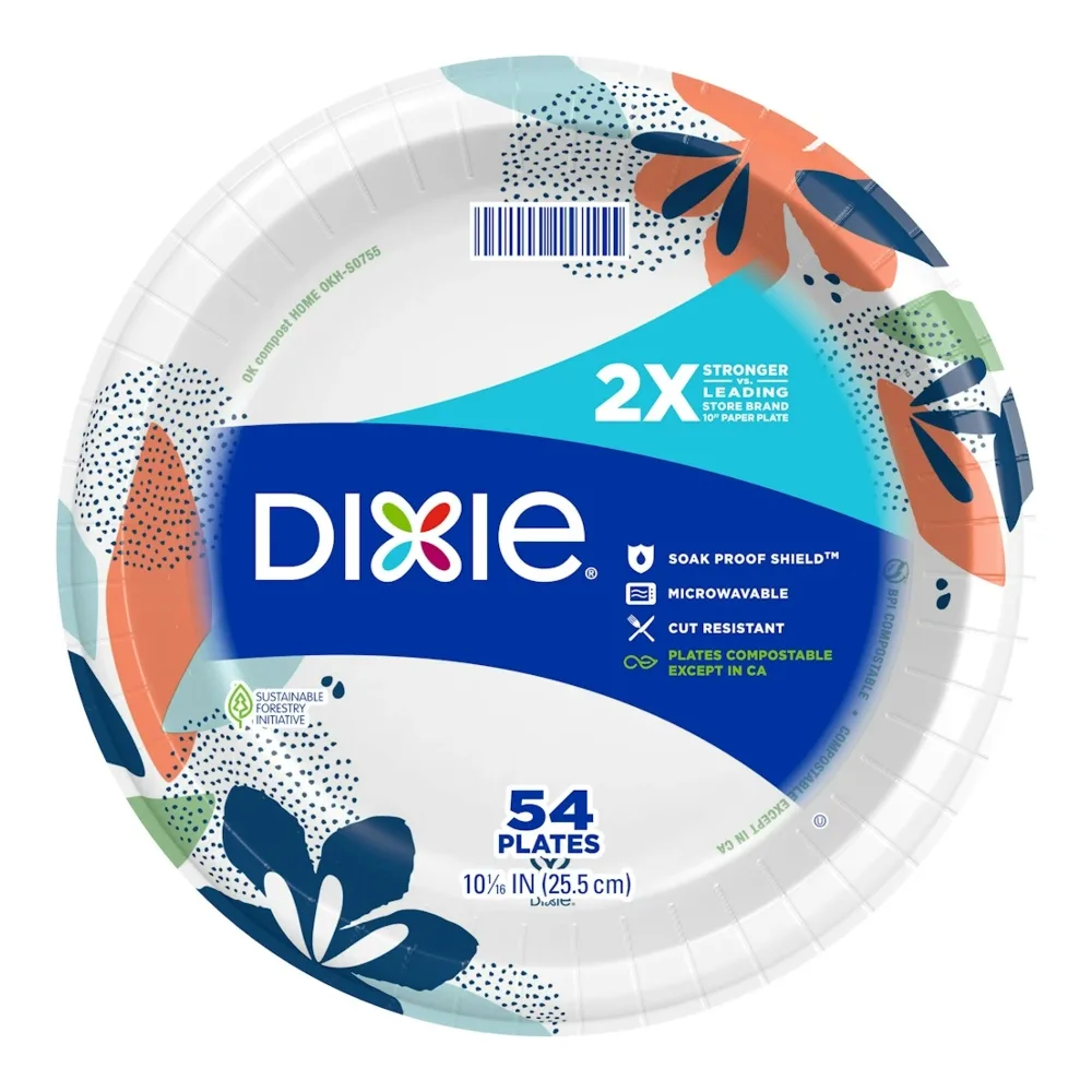 042000157155 DIXIE HEAVY DUTY PLATES 10" 54CT - Image 1