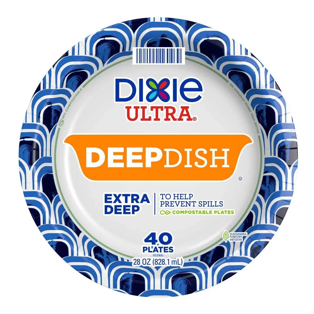 042000160469 DIXIE ULTRA DEEP DISH PLATES 9" 40CT - Image 1