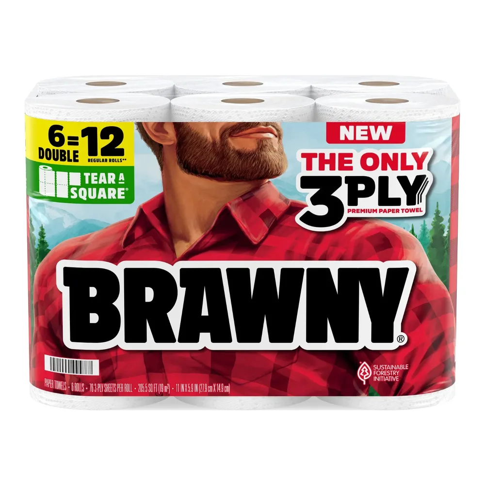 042000445887 BRAWNY 3PLY TAS TOWELS 6PK - Image 1