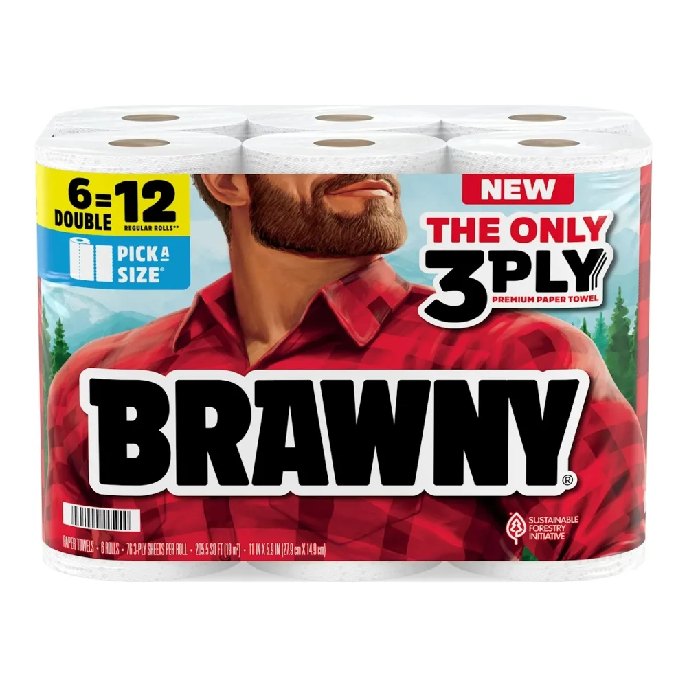 042000445900 BRAWNY 3PLY PICK TOWEL 6PK - Image 1