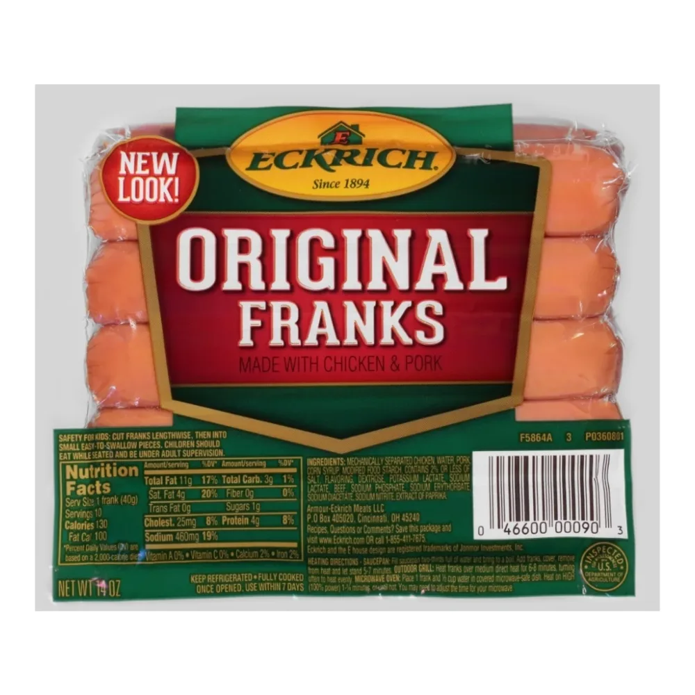046600000903 ECKRICH ORIG MEAT FRANKS 14Z - Image 1