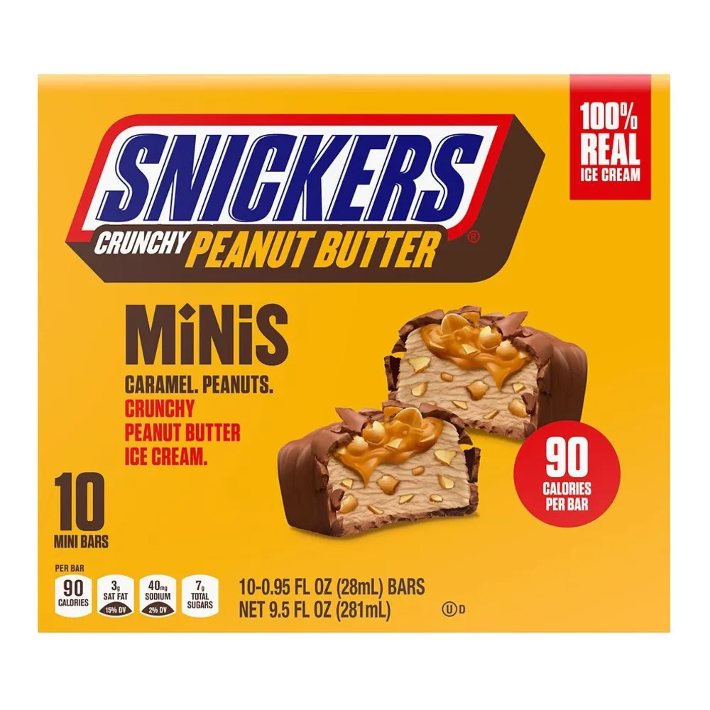 047677500112 SNICKERS MINI BAR CRNCH PB 10CT - Image 1