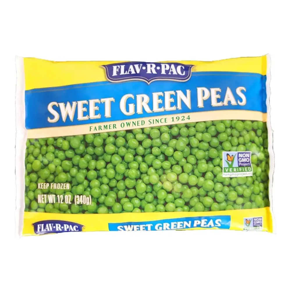 048800182007 FLAV-R-PAC SWEET GREEN PEAS 12Z - Image 1