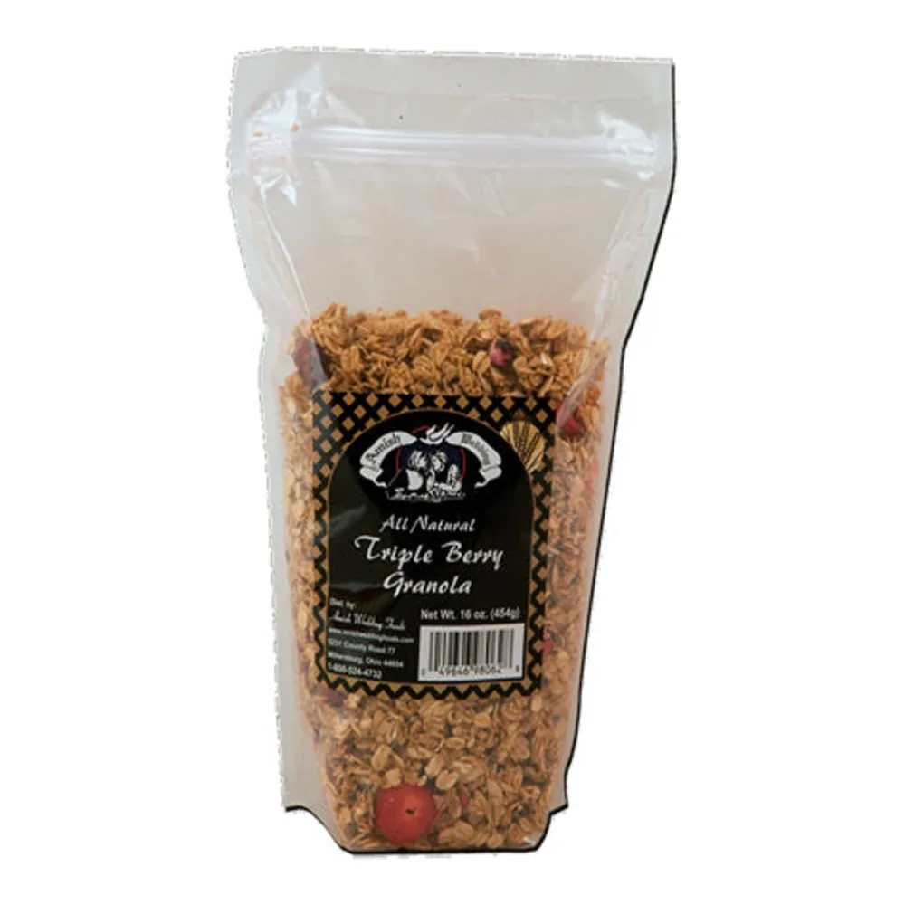 049646980628 AMISH WEDDING TRIPLE BERRY GRANOLA 16Z - Image 1