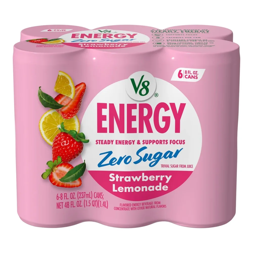 051000294999 V8 ENERGY ZERO STRB LMNADE 6PK - Image 1