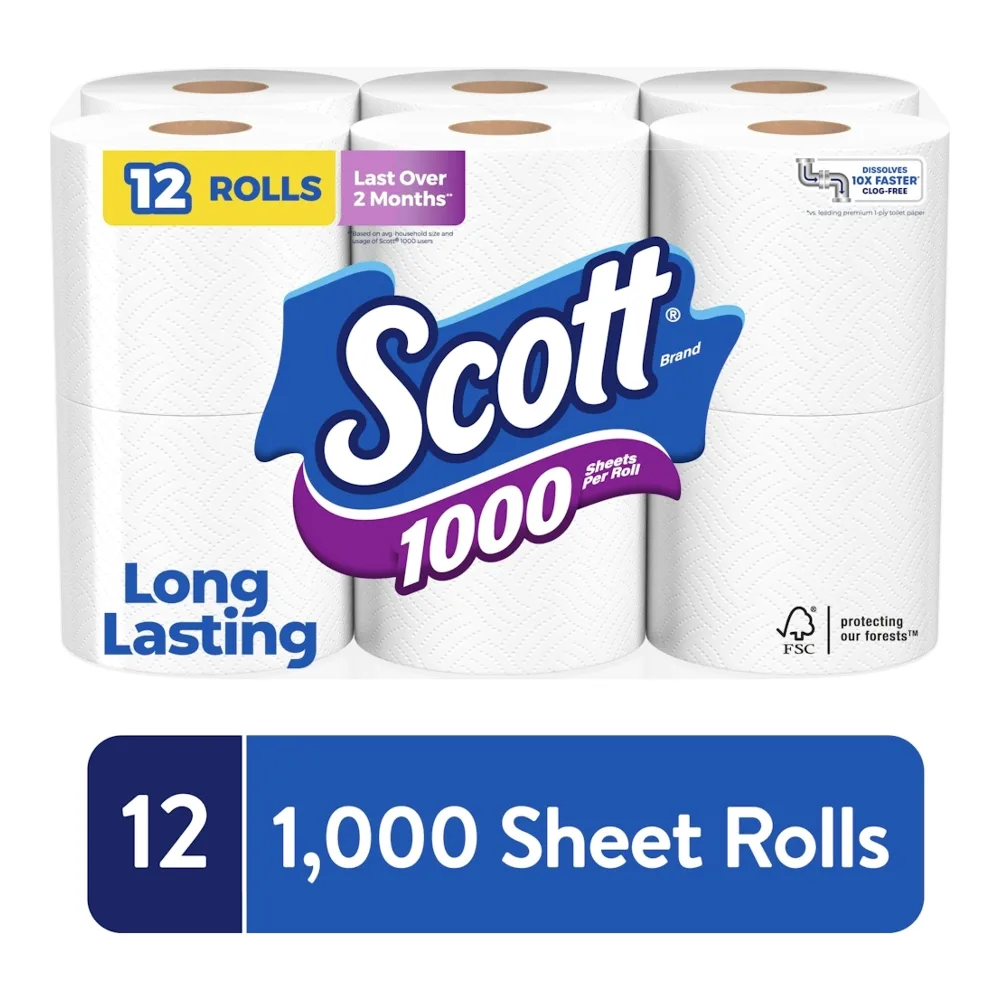 054000100604 SCOTT 1000 WHITE BATH 12-ROLLS - Image 1