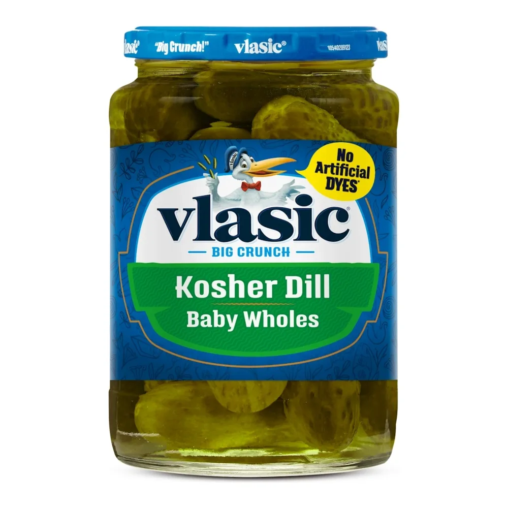 054100004000 VLASIC KOSHER BABY DILL WHOLES 16Z - Image 1