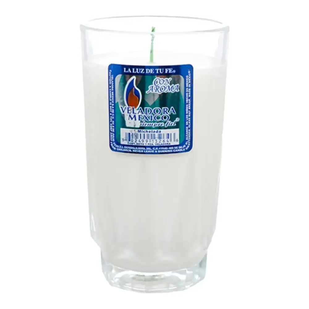 060249913264 CANDLE - 7" WHITE CON AROMA - Image 1