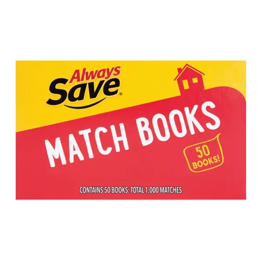 070038326670 ALWAYS SAVE MATCH BOOKS 50CT - Image 1